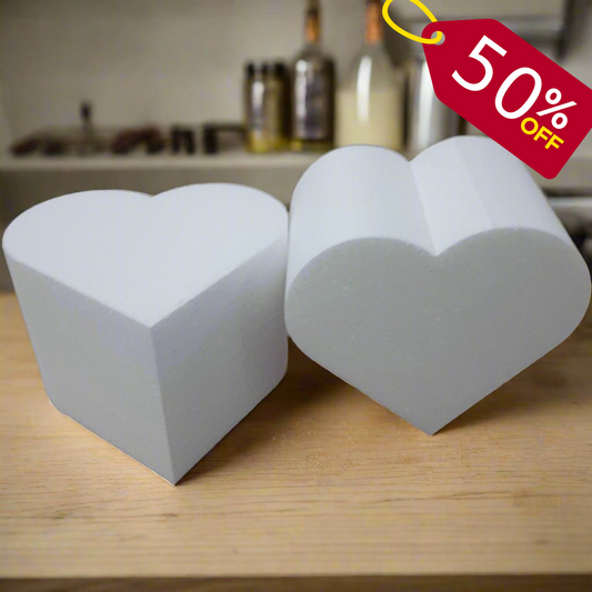 Heart Shaped 5" tall x 4" thick Cake Dummies (2 Pack)