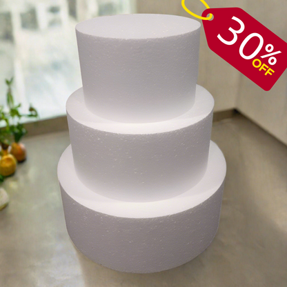 Cake Dummy (Fake Cake) 3 Tier Set For Weddings 10" 8" 6" Round x 6" Tall Foam